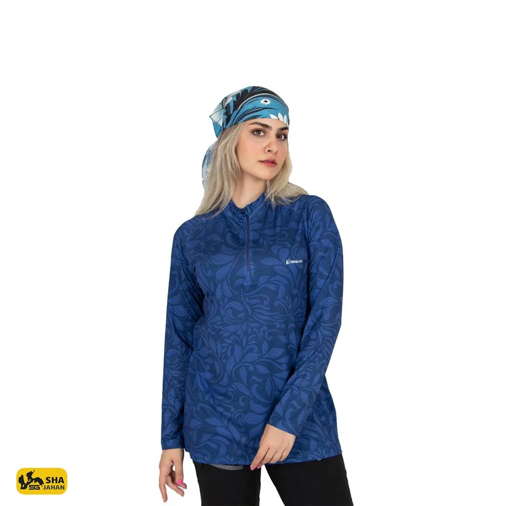 بلوز نیم‌زیپ دخترانه هیمالیا  طرح FloraWave کد CW 36