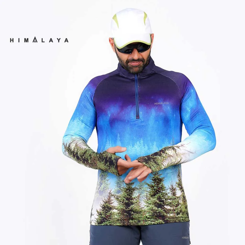 بلوزمیکرو فینگردارنیم زیپ HIMALAYA طرح درخت - تصویر 2
