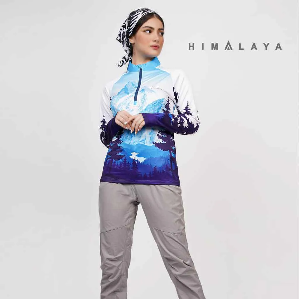 بلوزمیکرو پلار نیم زیپ افرا طرح کوه  HIMALAYA هیمالیا 0428 - تصویر 3