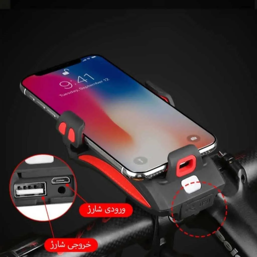 پایه نگهدارنده موبایل پاوربانک و چراغ قوه دوچرخه - تصویر 5