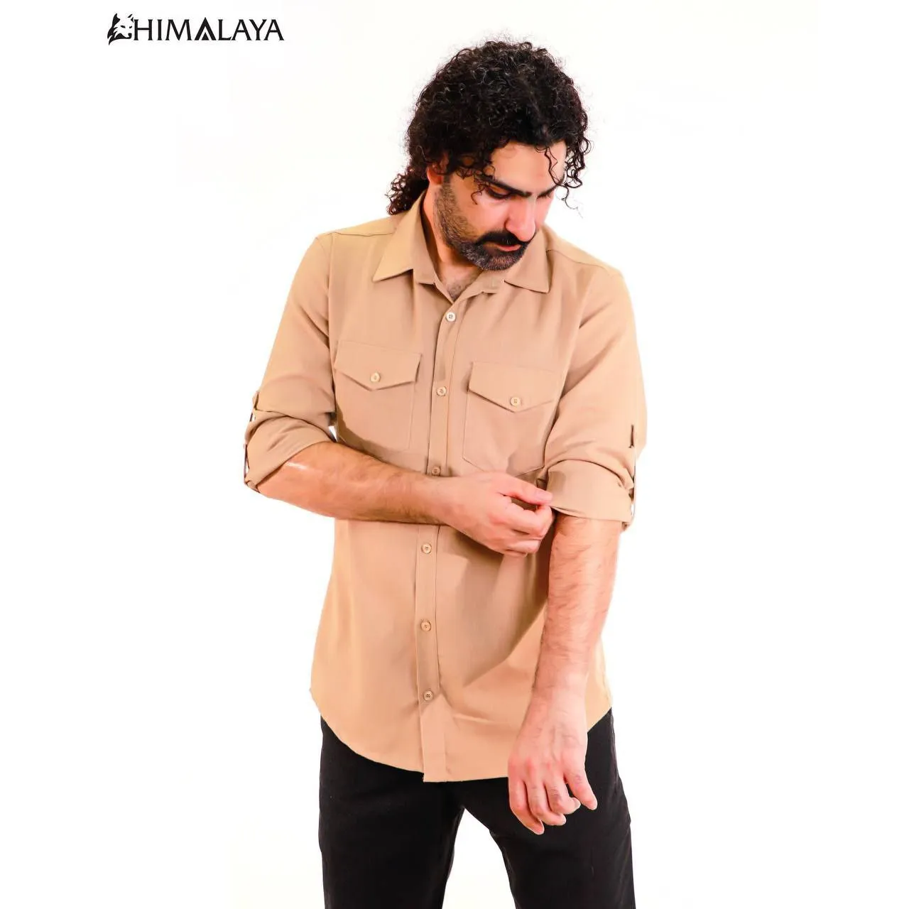 پیراهن آستین بلند لیننCM88 مردانه HIMALAYA  کد کالا 301103 - تصویر 5