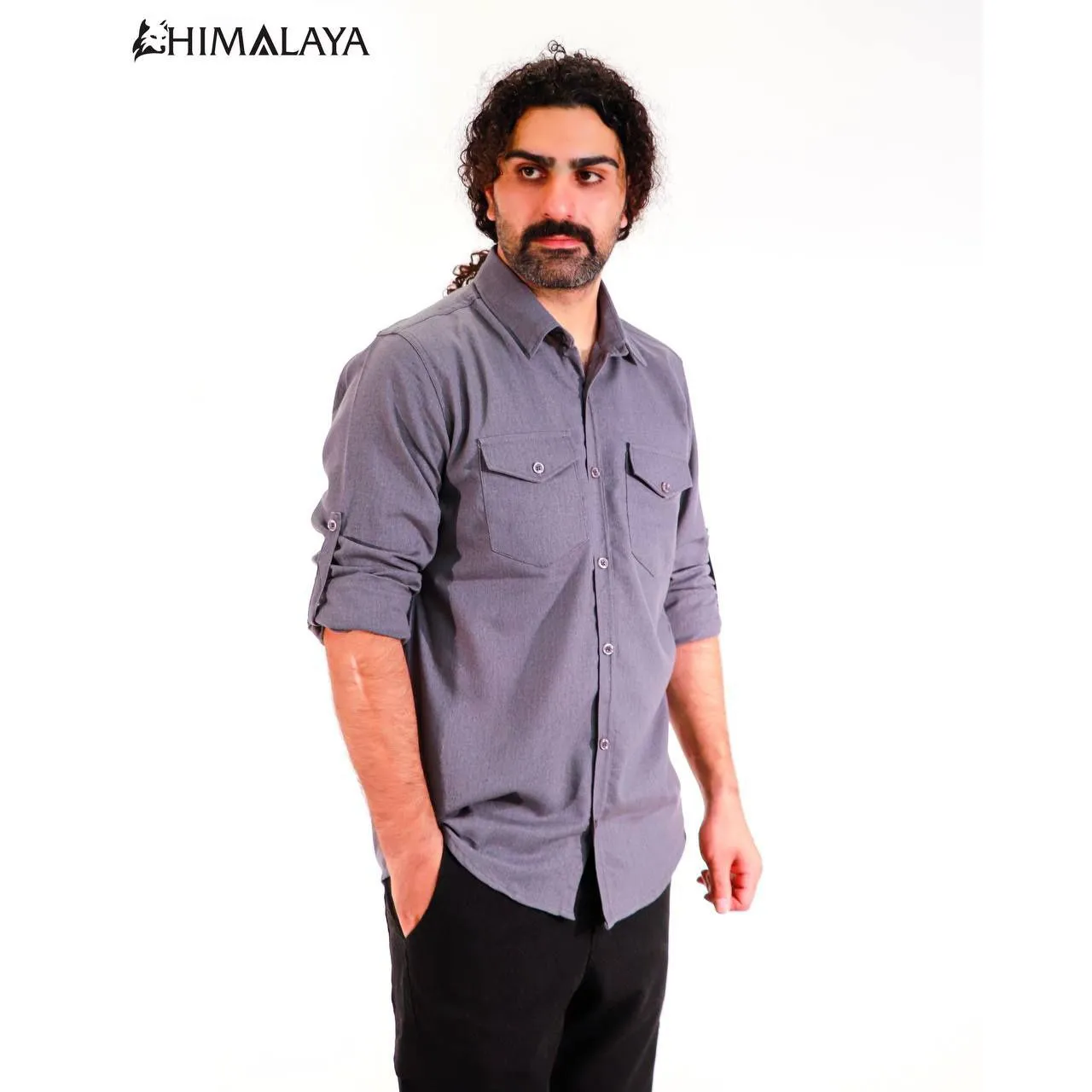 پیراهن آستین بلند لیننCM88 مردانه HIMALAYA  کد کالا 301103 - تصویر 4