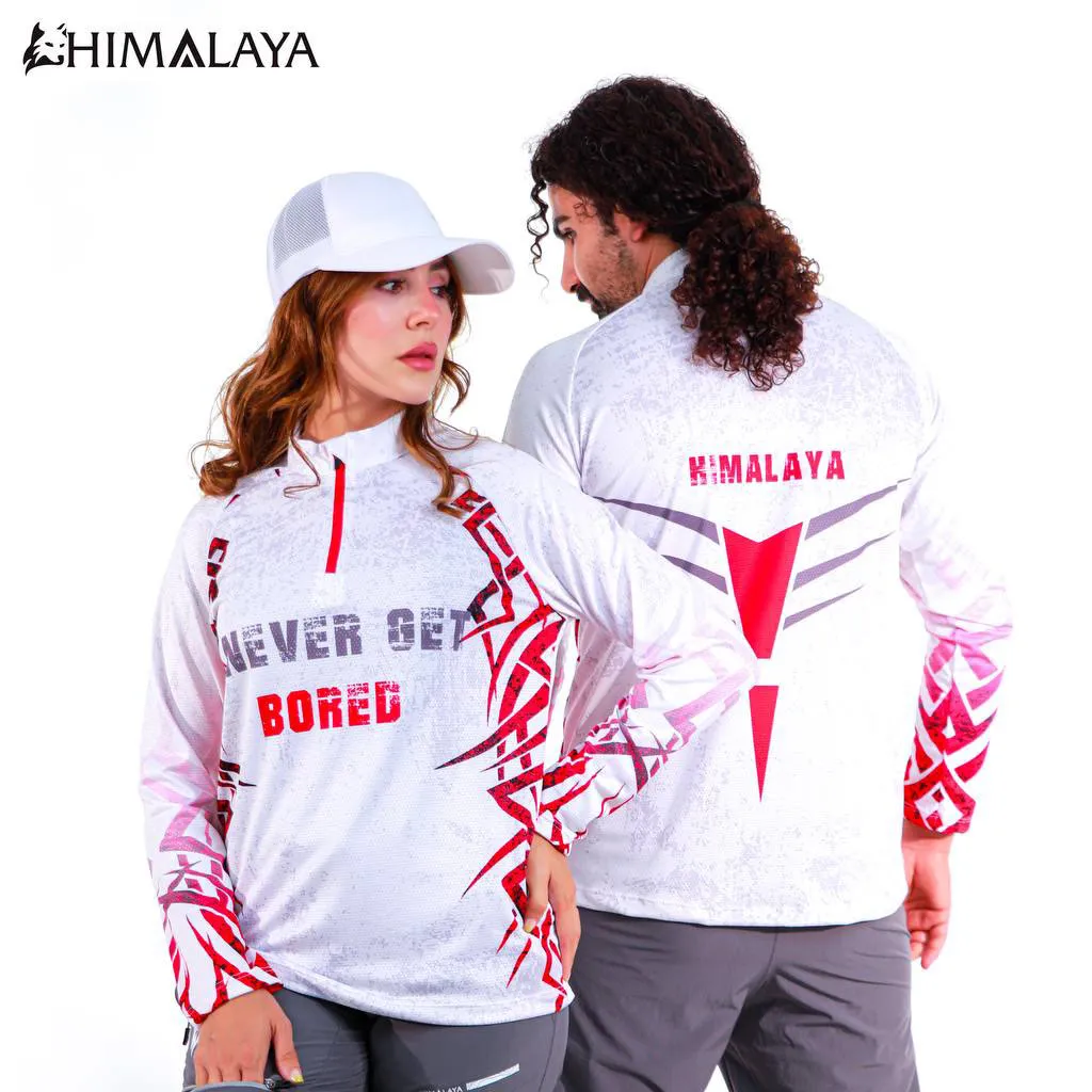 بلوز نیم زیپ تابستانه سفید  never get bored  HIMALAYA کد CM11 - تصویر 2
