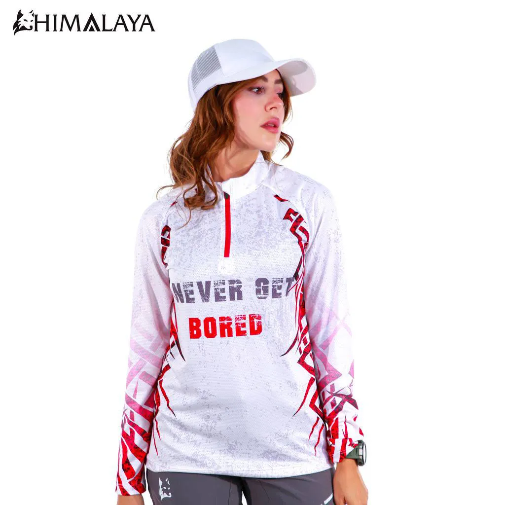 بلوز نیم زیپ تابستانه سفید  never get bored  HIMALAYA کد CM11 - تصویر 8