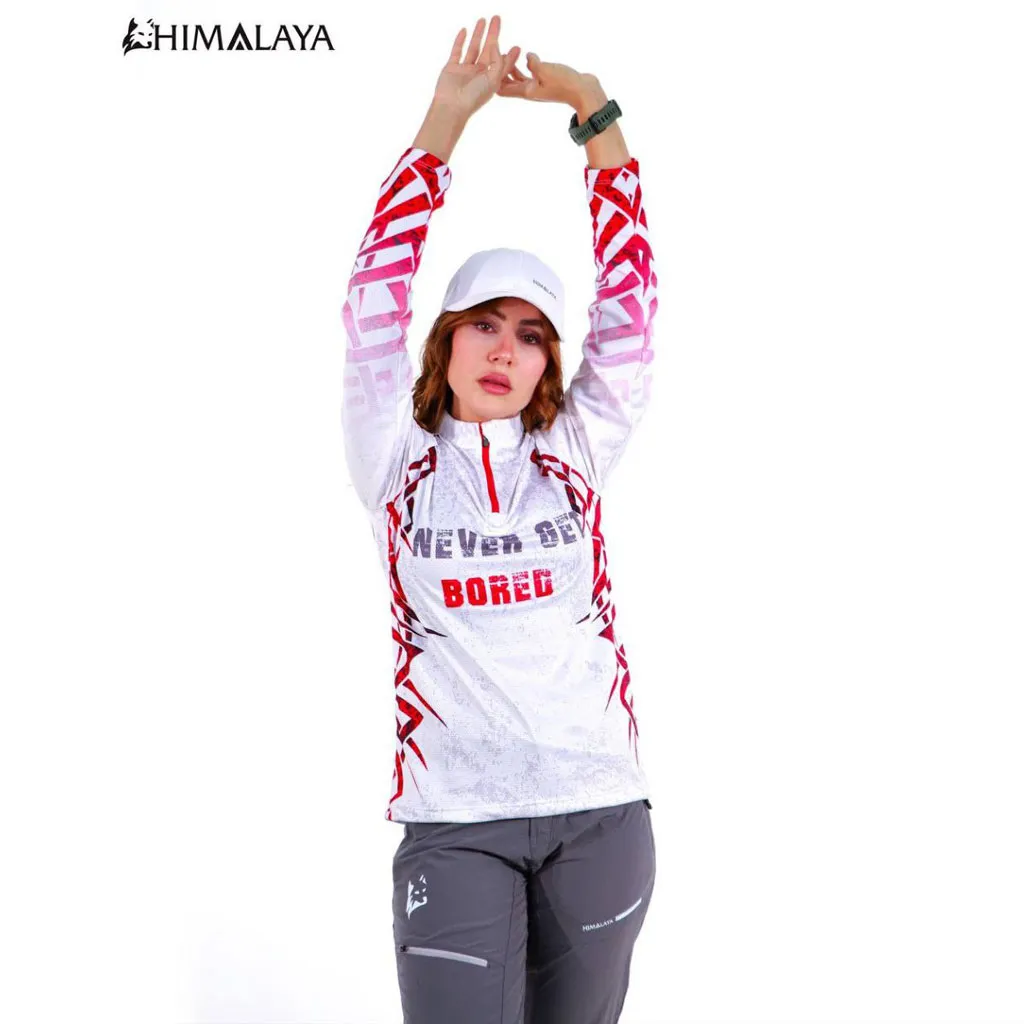 بلوز نیم زیپ تابستانه سفید  never get bored  HIMALAYA کد CM11 - تصویر 9