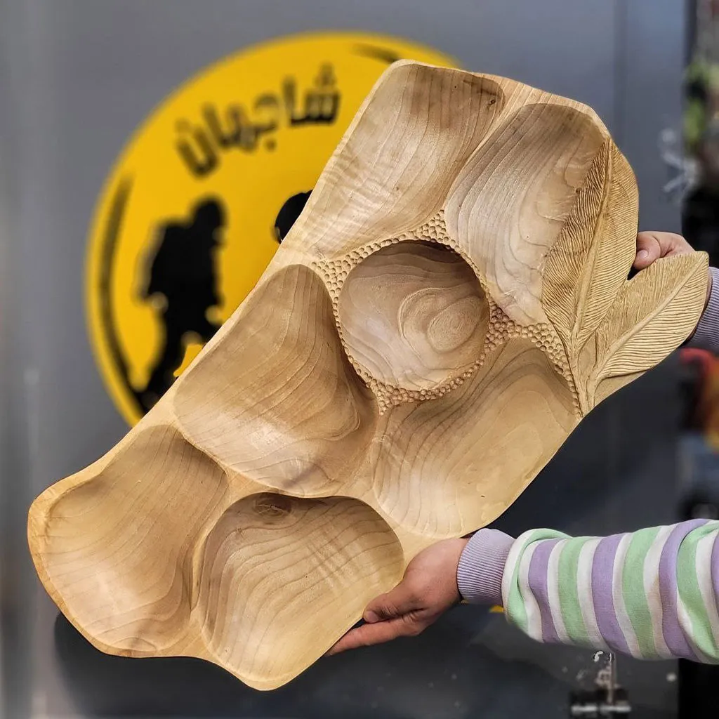 اردو خوری طرح برگ (چوب گردو)  - تصویر 2