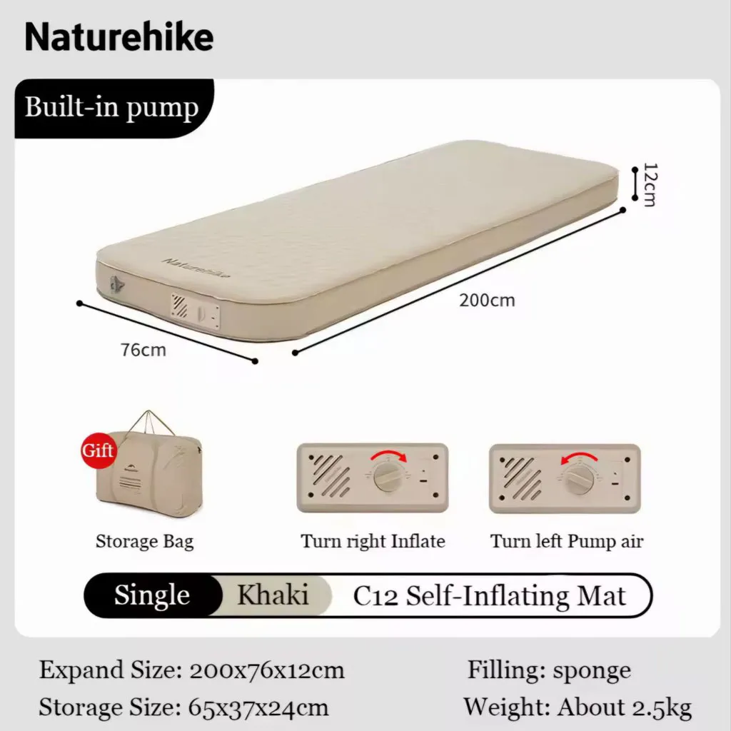 زیرانداز بادی الیافی + پمپ خودکار نیچرهایک مدل CNH2200WS011 - تصویر 5
