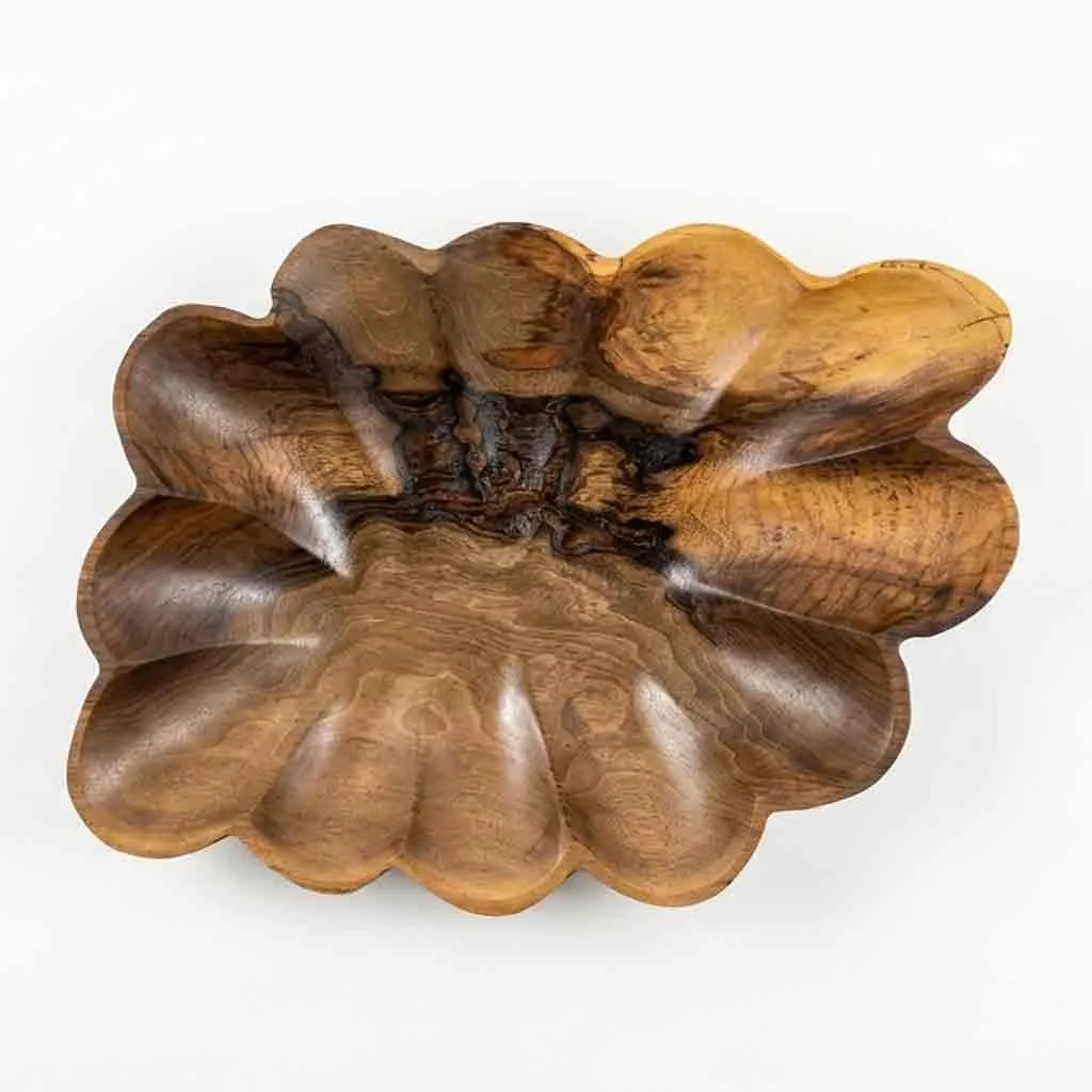 اردوخوری طرح صدف چوب گردو - تصویر 4