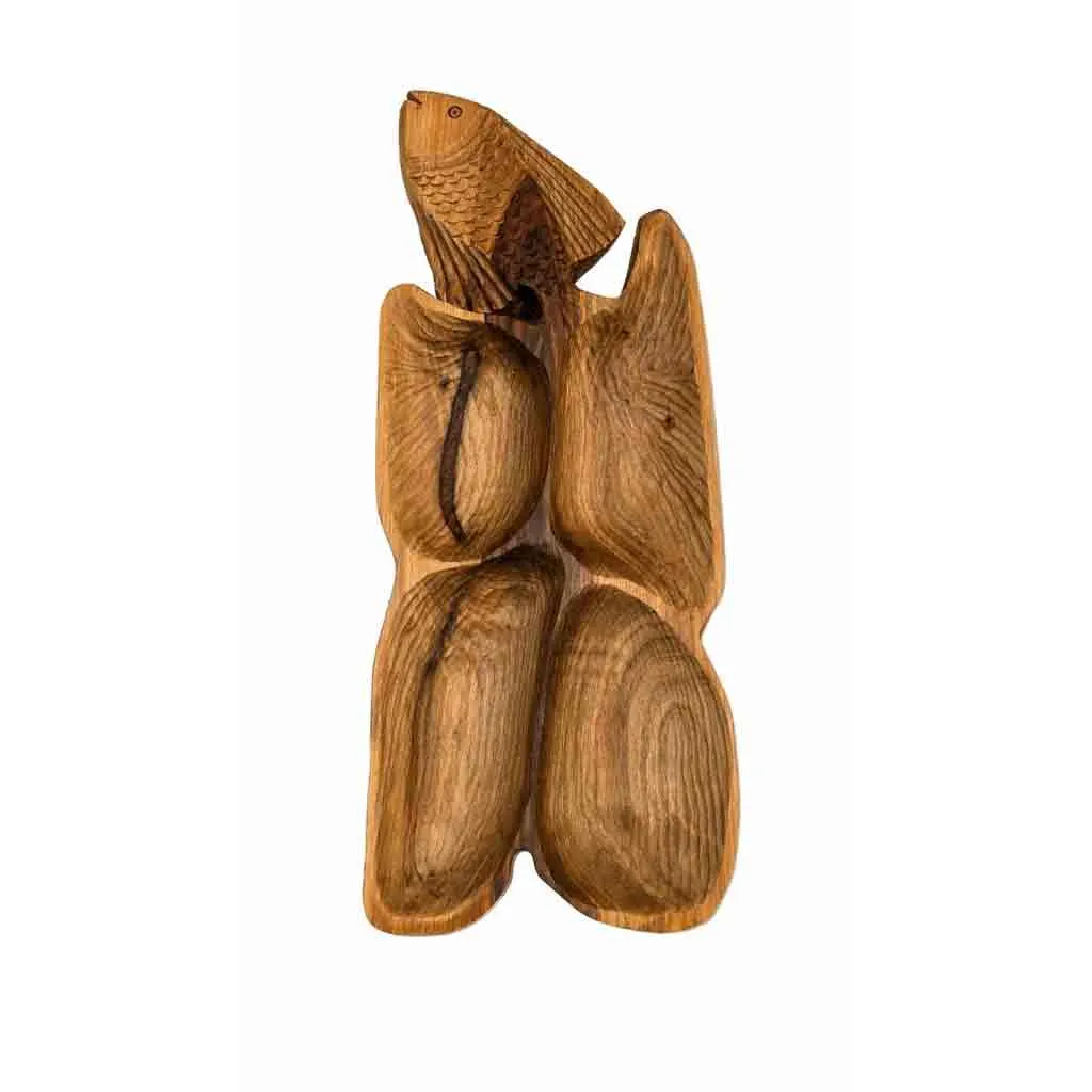 اردوخوری طرح ماهی چوب گردو - تصویر 2
