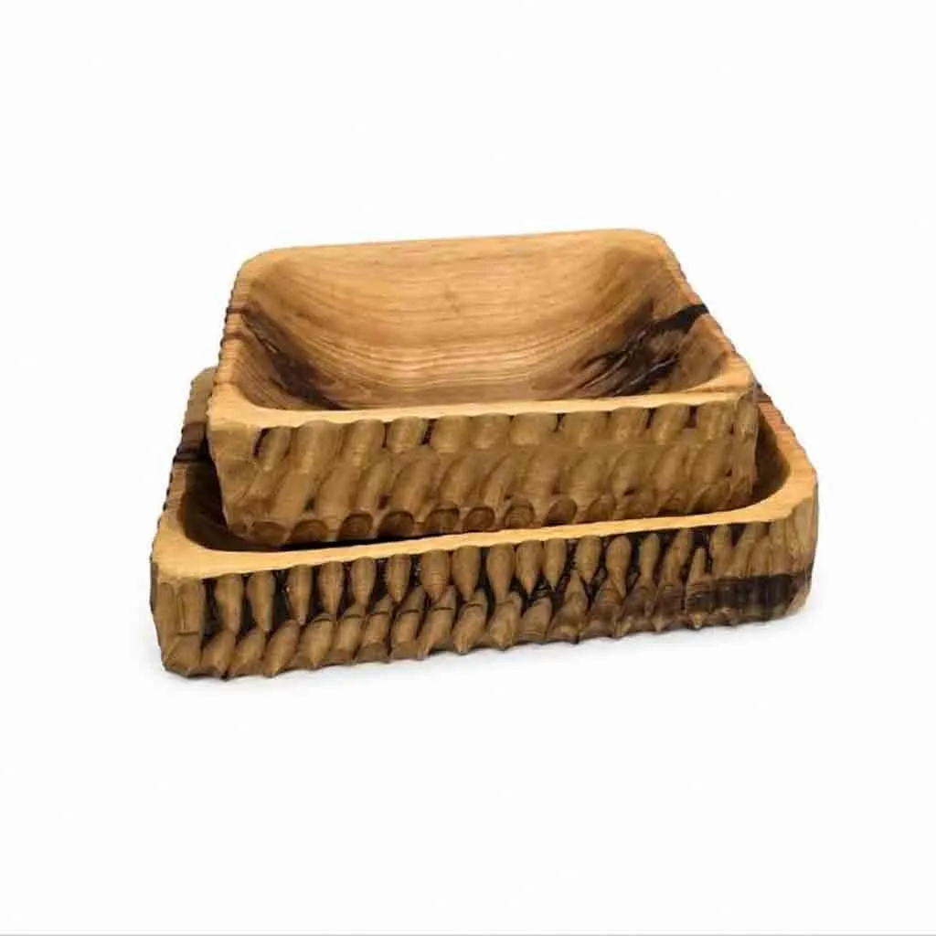 اردوخوری دو تیکه طرح سنگی چوب گردو - تصویر 5