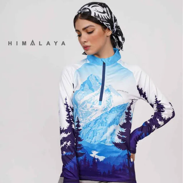 بلوزمیکرو پلار نیم زیپ افرا طرح کوه  HIMALAYA