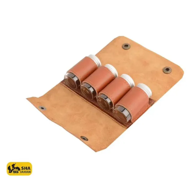 ست جا ادویه لایف کمپ 4 عددی کاور چرمی