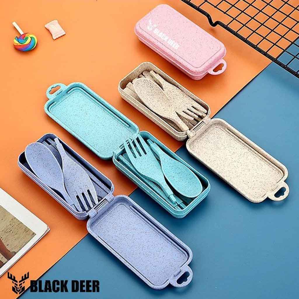 ست قاشق چنگال و چاپستیک گیاهی BLACK DEER