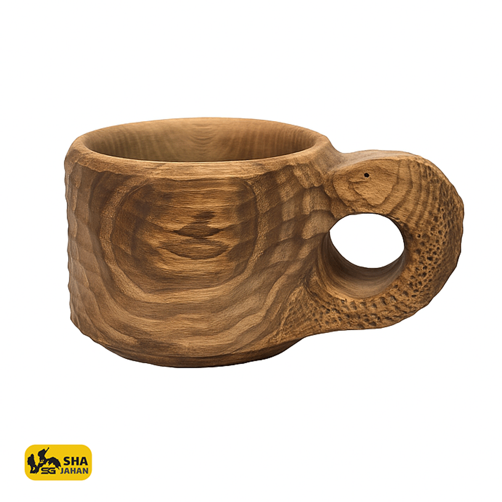 کوکسا طرح ماهی چوب گردو( لیوان چوبی) کد 9808