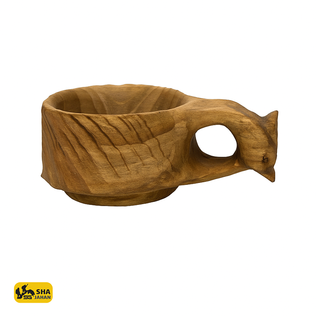 کوکسا طرح پرنده چوب گردو (لیوان چوبی) کد 9806