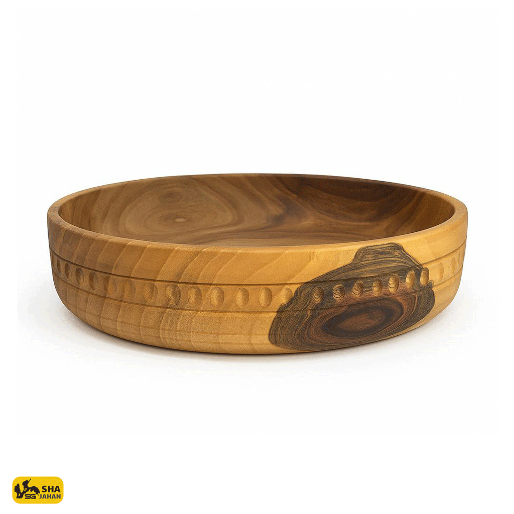 کاسه طرح انگشتی چوب گردو کد 9607